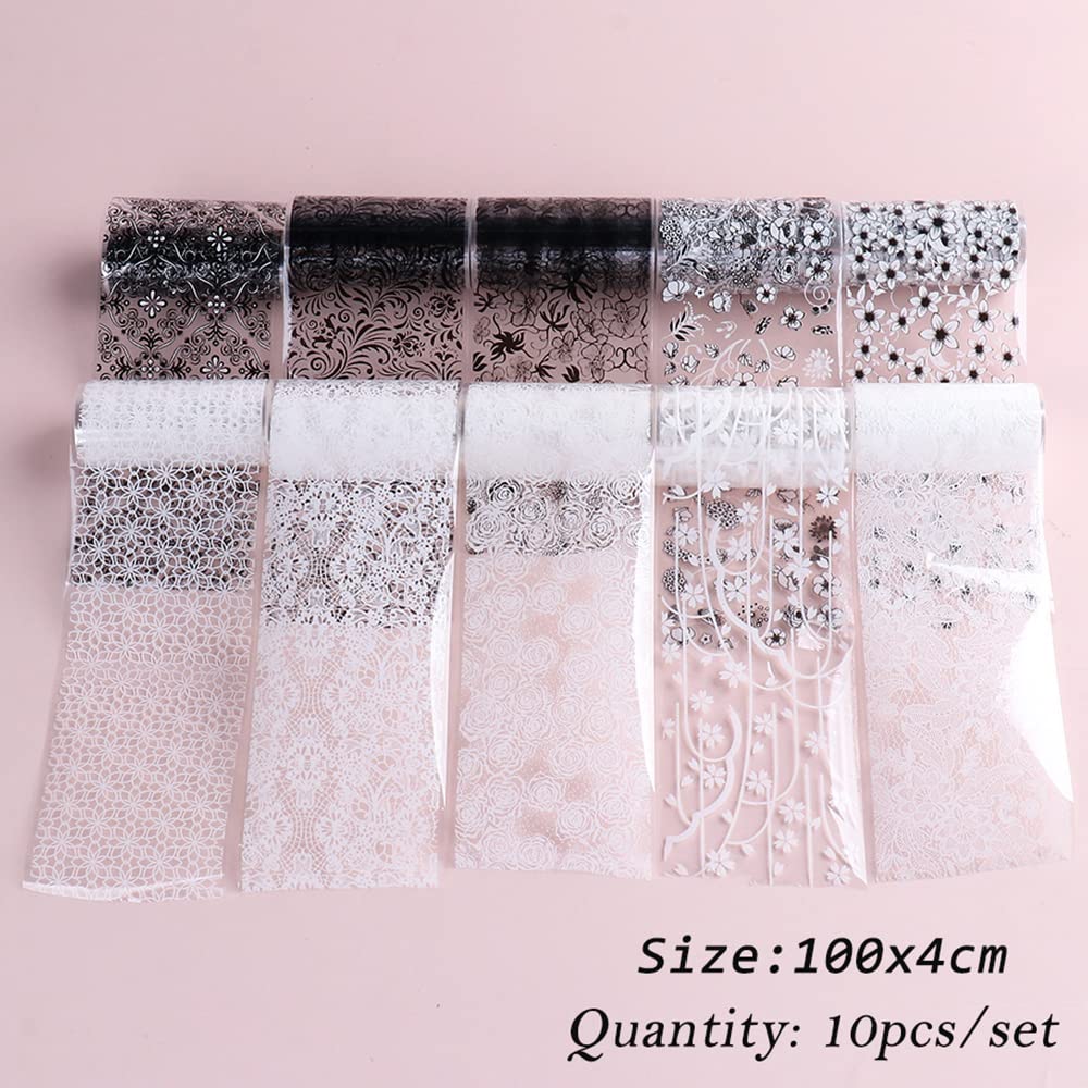SINSEN black lace flower nail art foil for versatile designs
