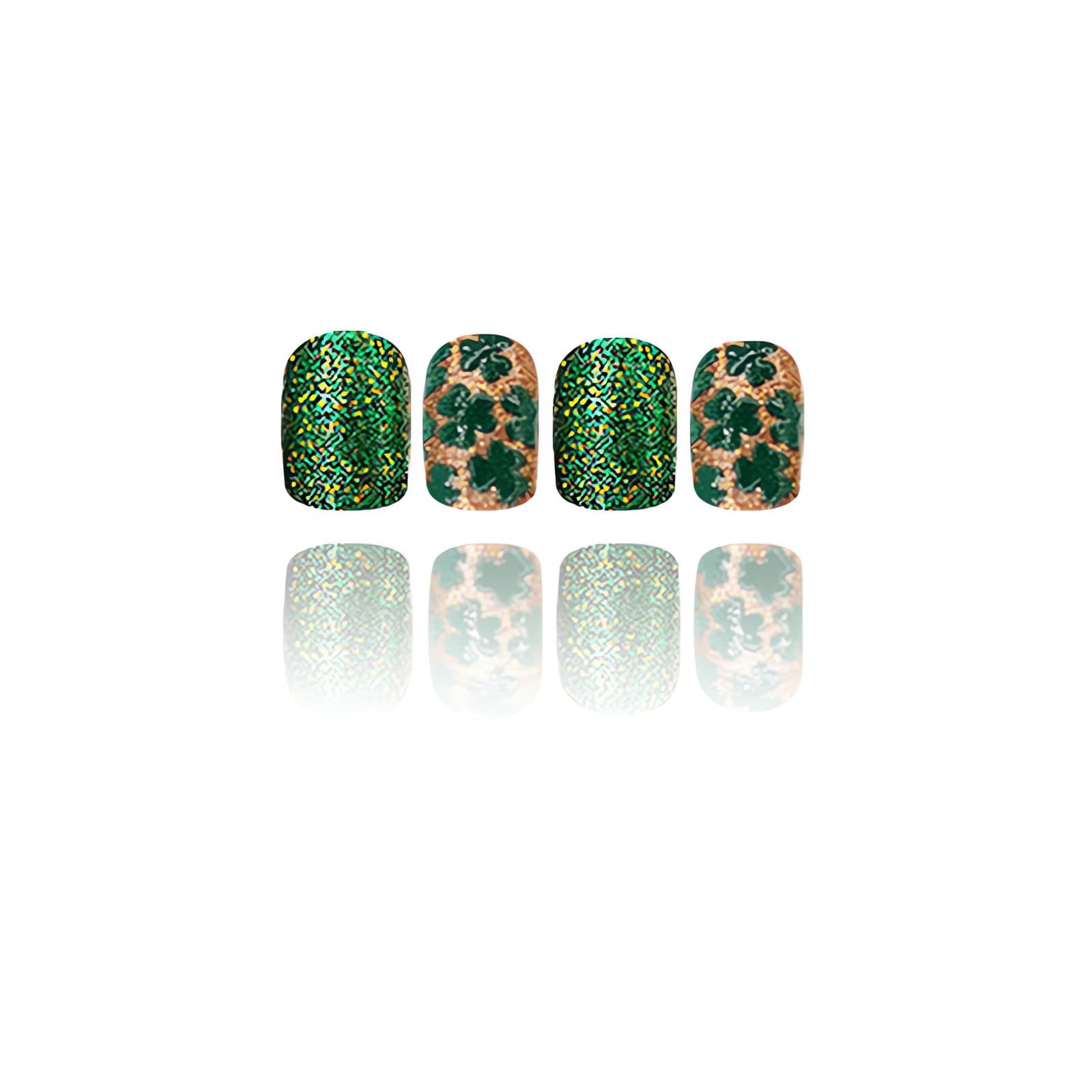Uñas Sinsen verdes en forma cuadrada, acabado duradero para diario.