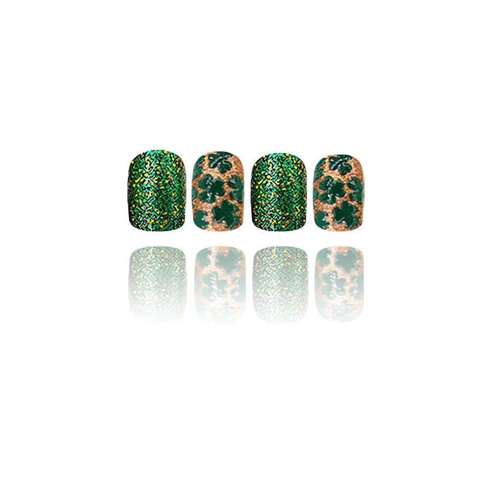 Uñas Sinsen verdes en forma cuadrada, acabado duradero para diario.