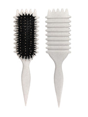 Sintario beige curl defining brush detangles hair smoothly for wet and dry styling.