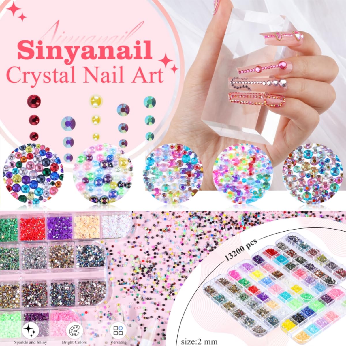 Organized 12 compartment boxes from Sinyanail for easy color selection