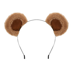 SIOTMERA Bear Ears Headband in brown keeps hair away during skincare