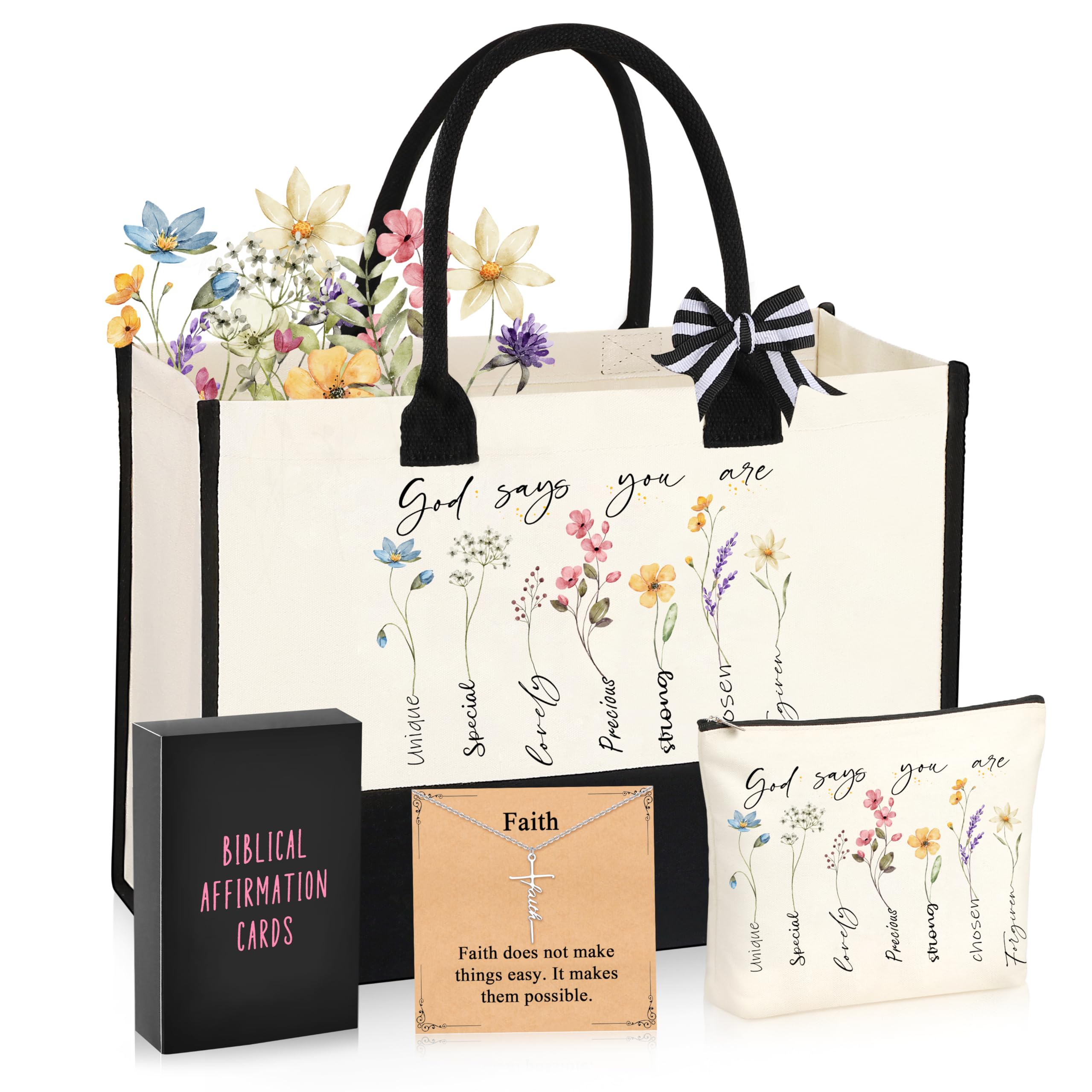 SiplyHaven God Says You Are tote bag displaying bold print for daily encouragement