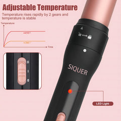 SIQUER 1-1/4-inch large barrel creates voluminous curls and waves.