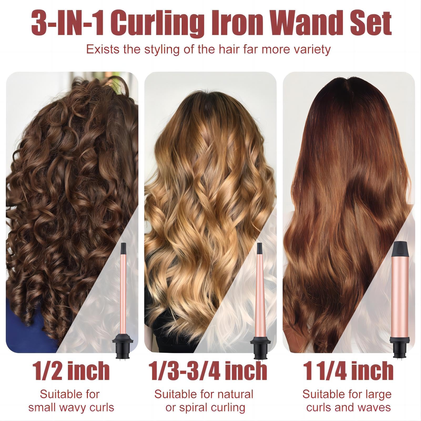 SIQUER 1/2-inch curling wand for tight curls and defined waves.