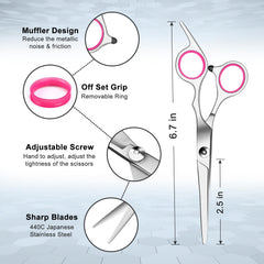 Sirabe scissors closeup with glossy stainless steel finish for precise cuts.