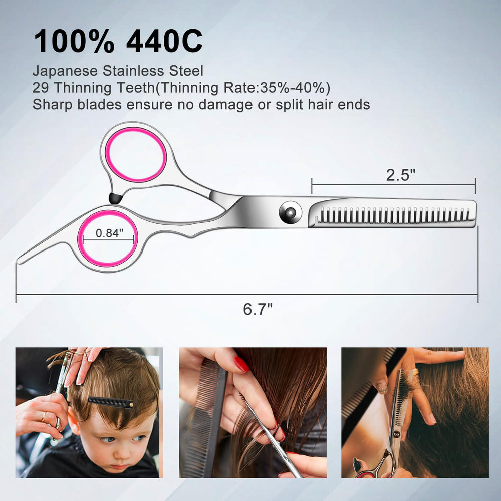 Sirabe thinning shears closeup highlighting texturizing capability.