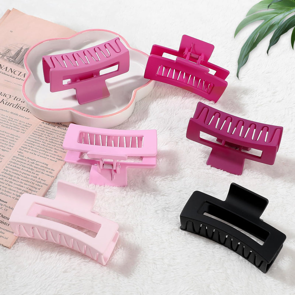Sisiaipu clip de 3,5 pulgadas rosa, tamaño medio para cabello fino