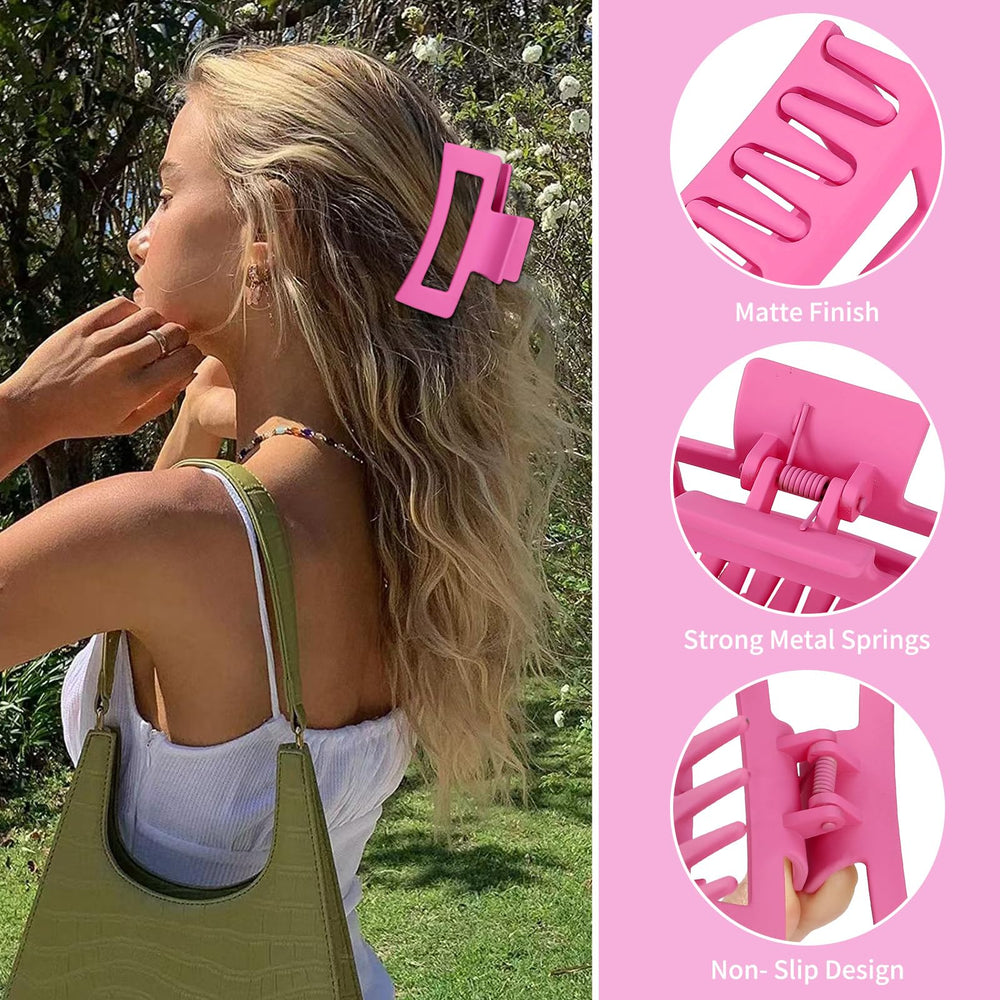 Sisiaipu clip rectangular rosa, diseño elegante para recogidos rápidos