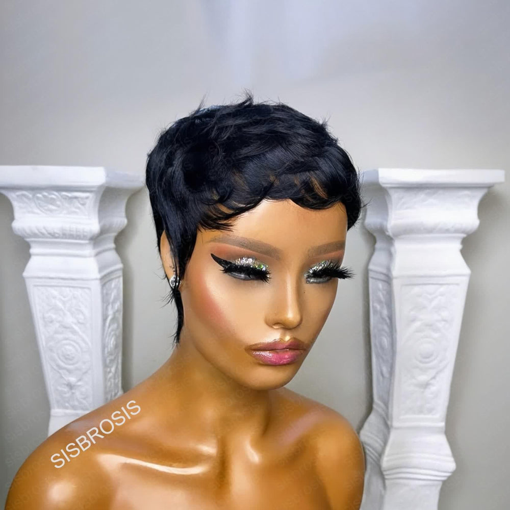SisBroSis glueless cap layered texture for quick, secure styling.