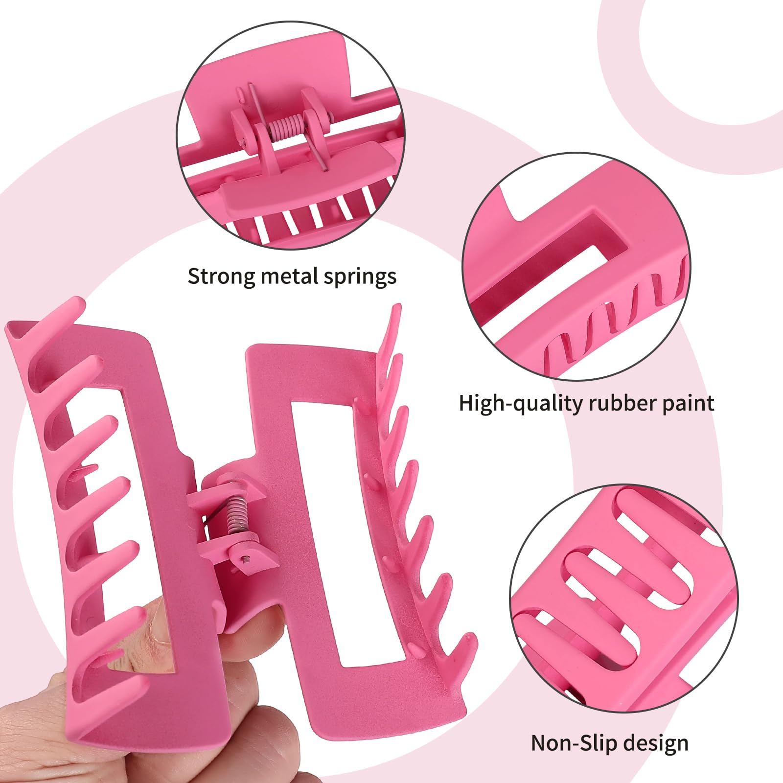 Sisiaipu pink 4-inch square clip delivers gentle steady hold