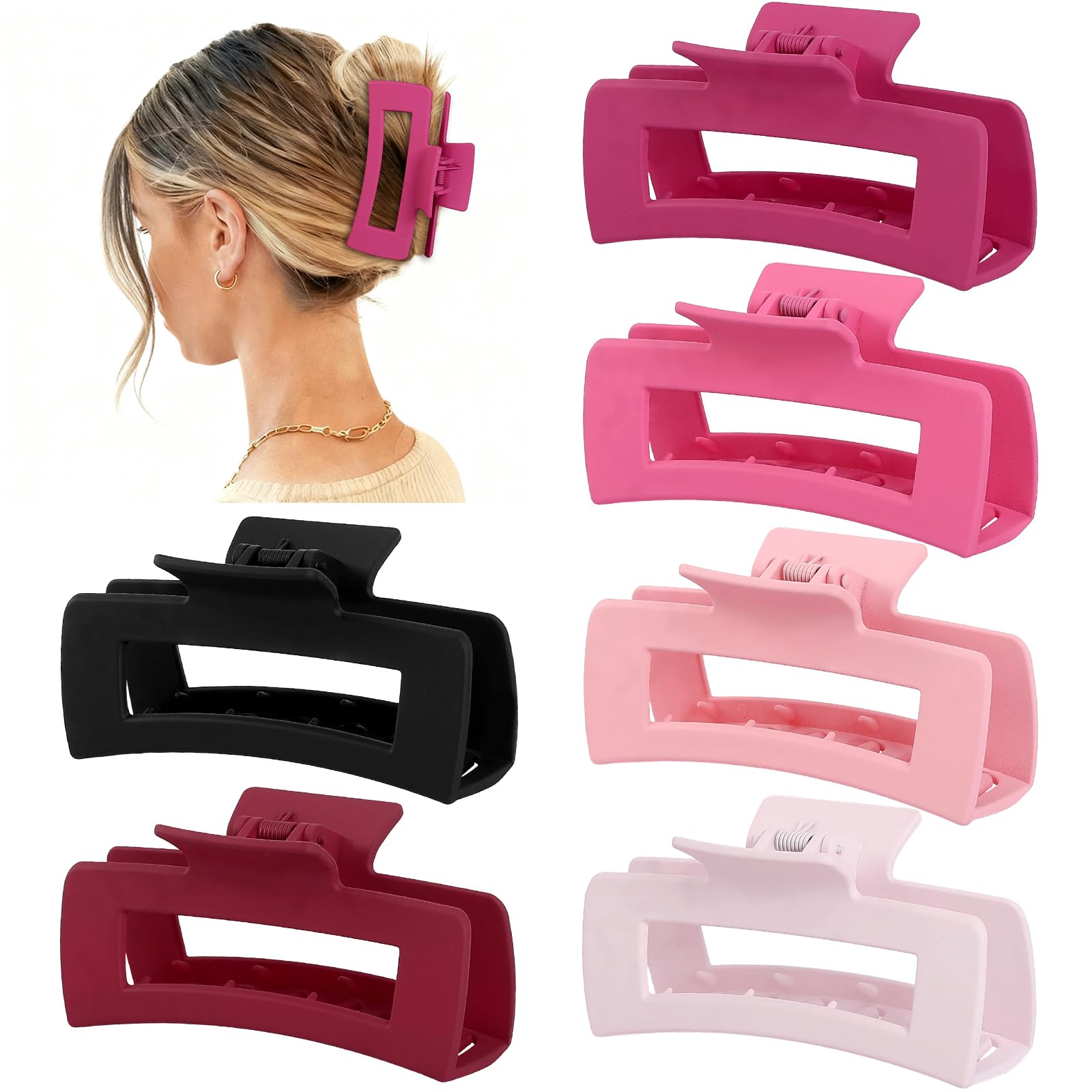 Sisiaipu rectangular design clip highlights trendy secure grip