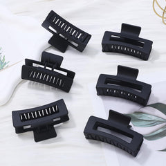 Sisiaipu clip rectangular negro, seis piezas para recogidos rápidos.