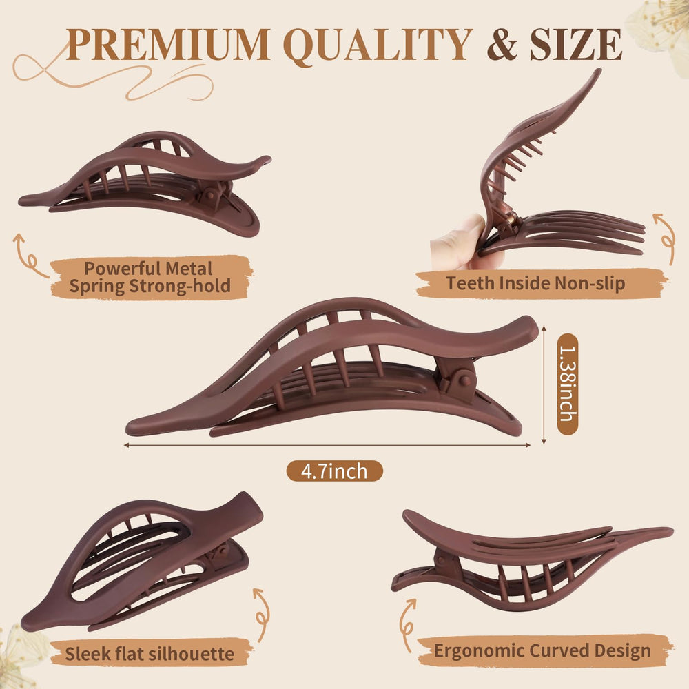 Sisiaipu flat hair clip in beige blends with light hair tones for subtle styling.