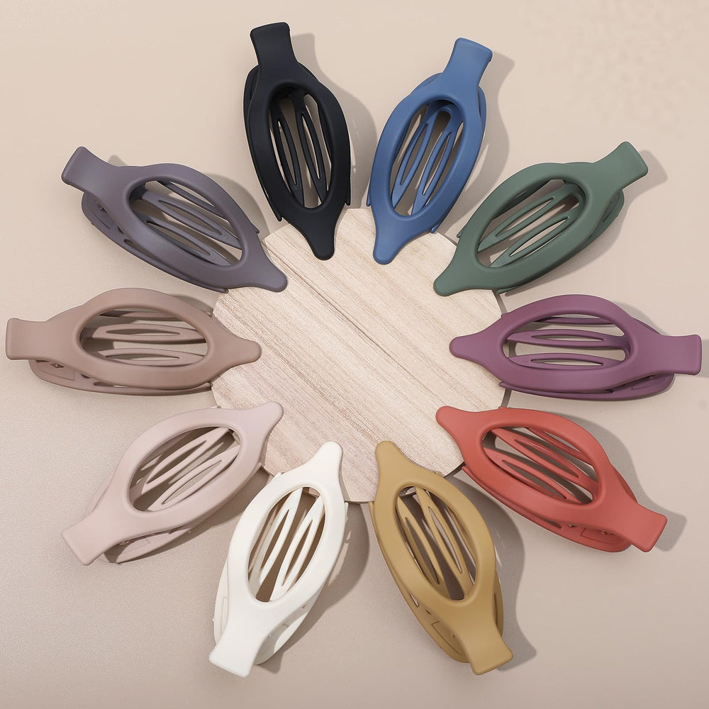 Sisiaipu flat hair clip closeup in beige complements natural tones.