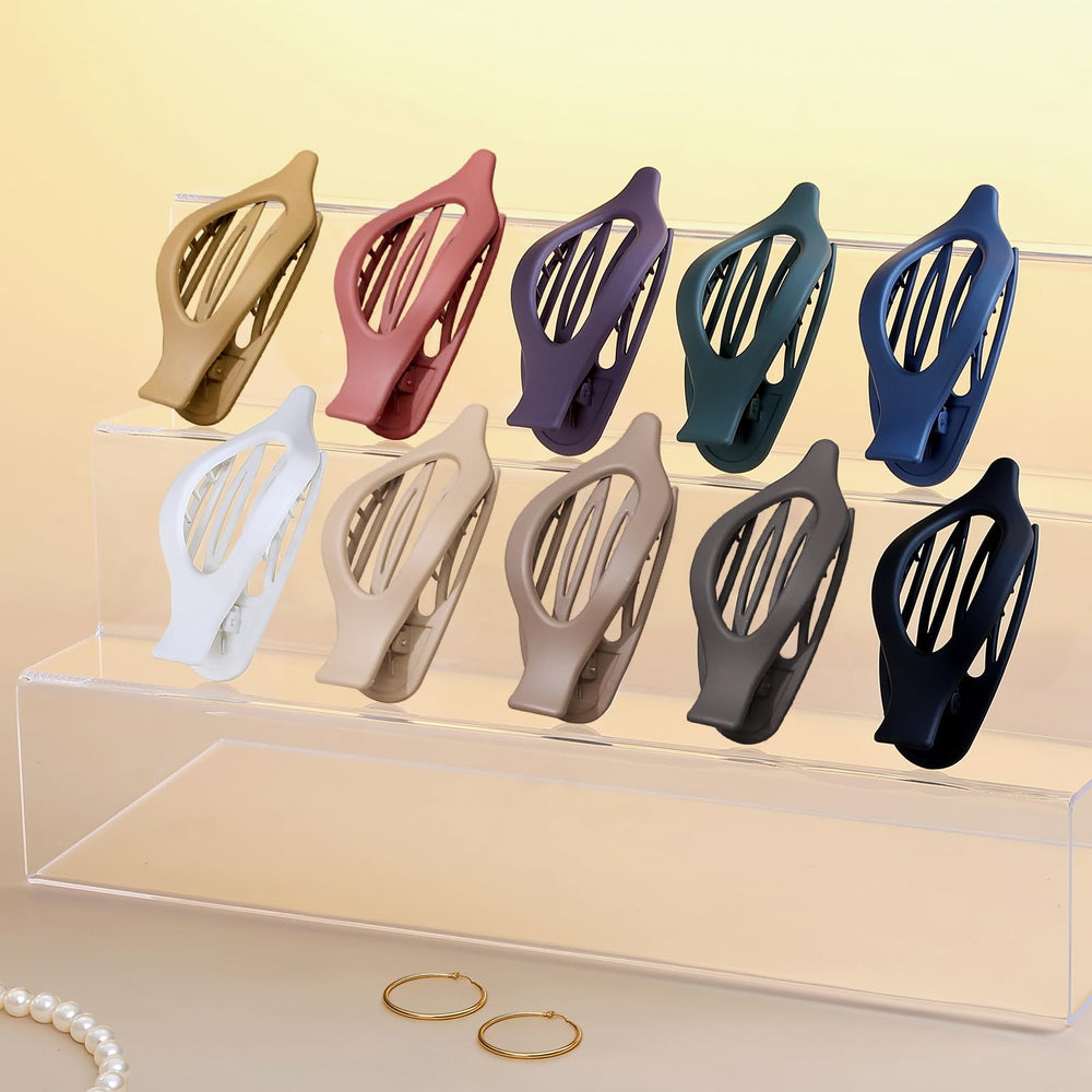 Sisiaipu flat hair clip closeup in grey blends with outfits.