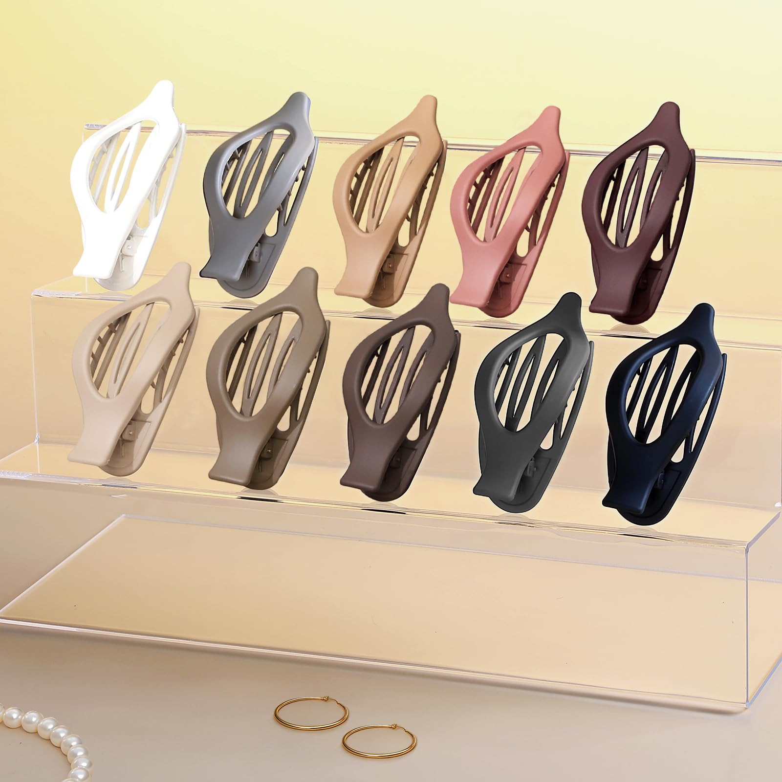 Sisiaipu flat hair clip in coffee adds warm contrast while staying secure.