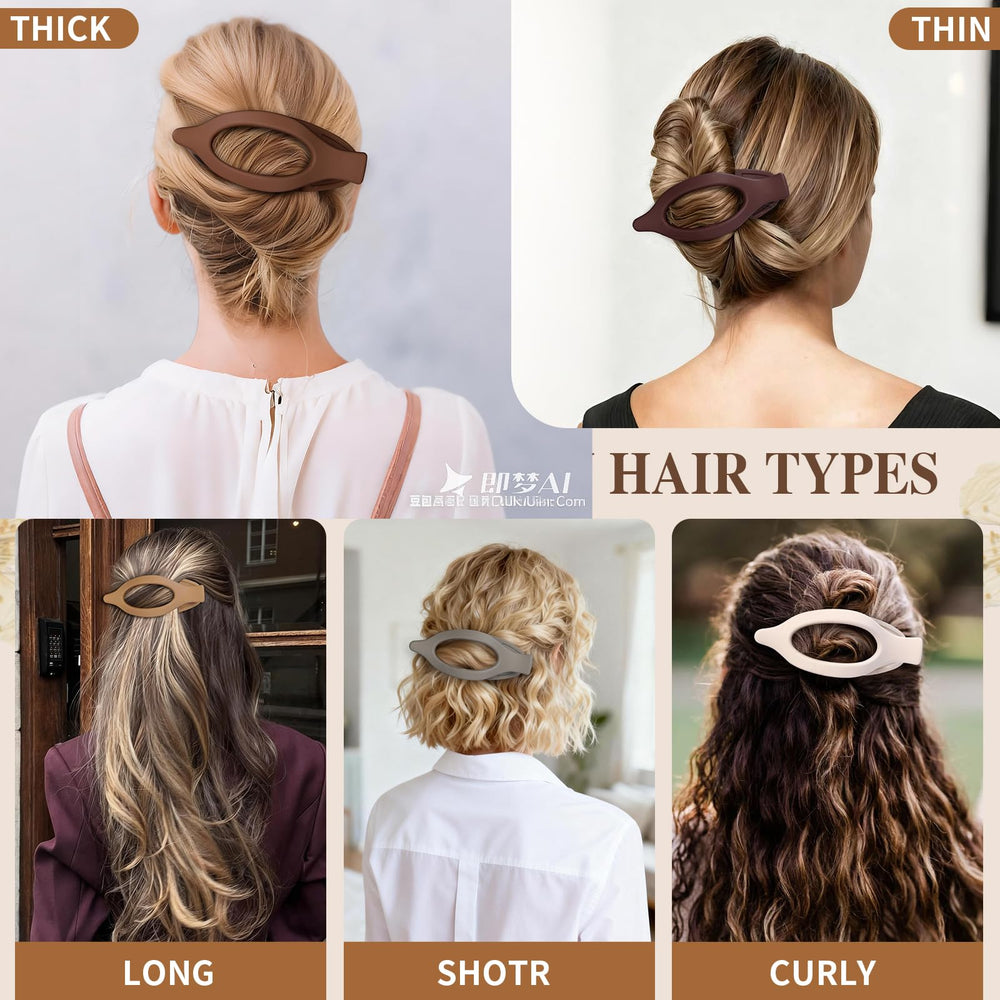 Sisiaipu flat hair clip in dark brown keeps hair in place during activities.