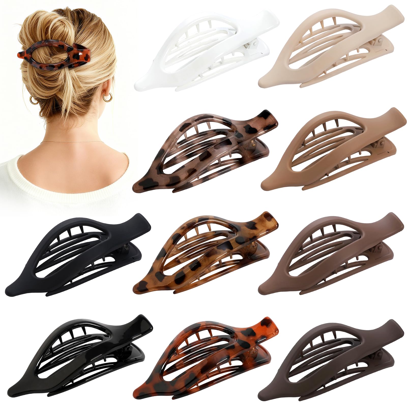 Sisiaipu leopard flat hair clip securing hair for daily activities