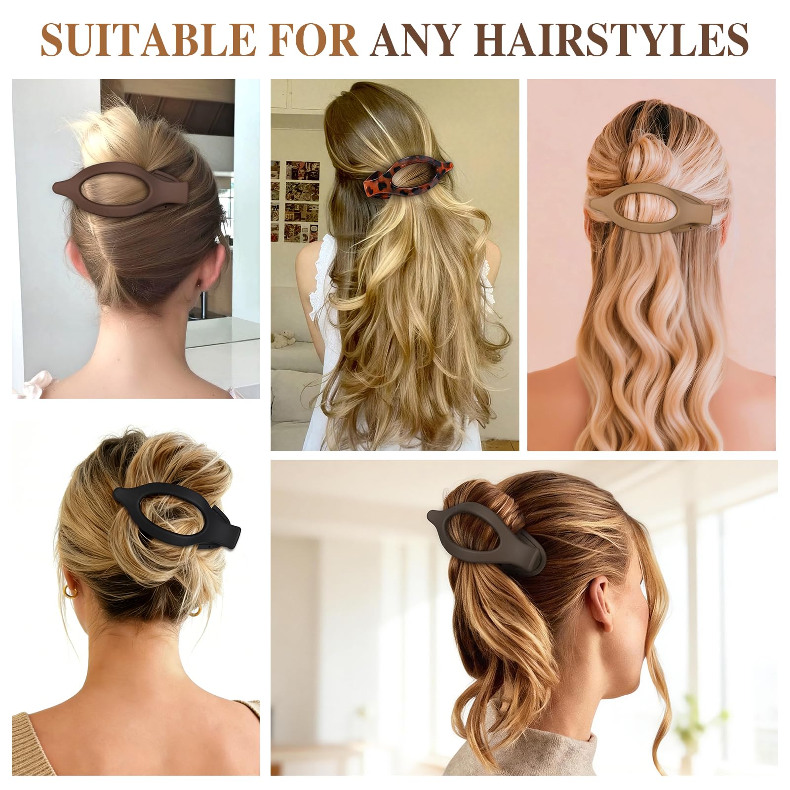 Sisiaipu matte black flat hair clip delivers secure lightweight hold
