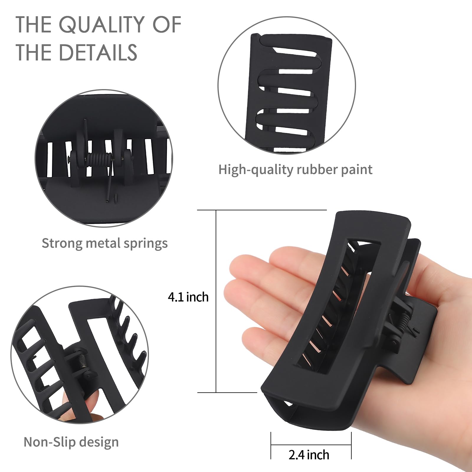 Clip rectangular Sisiaipu para cabello grueso, útil en rutinas de belleza diarias.