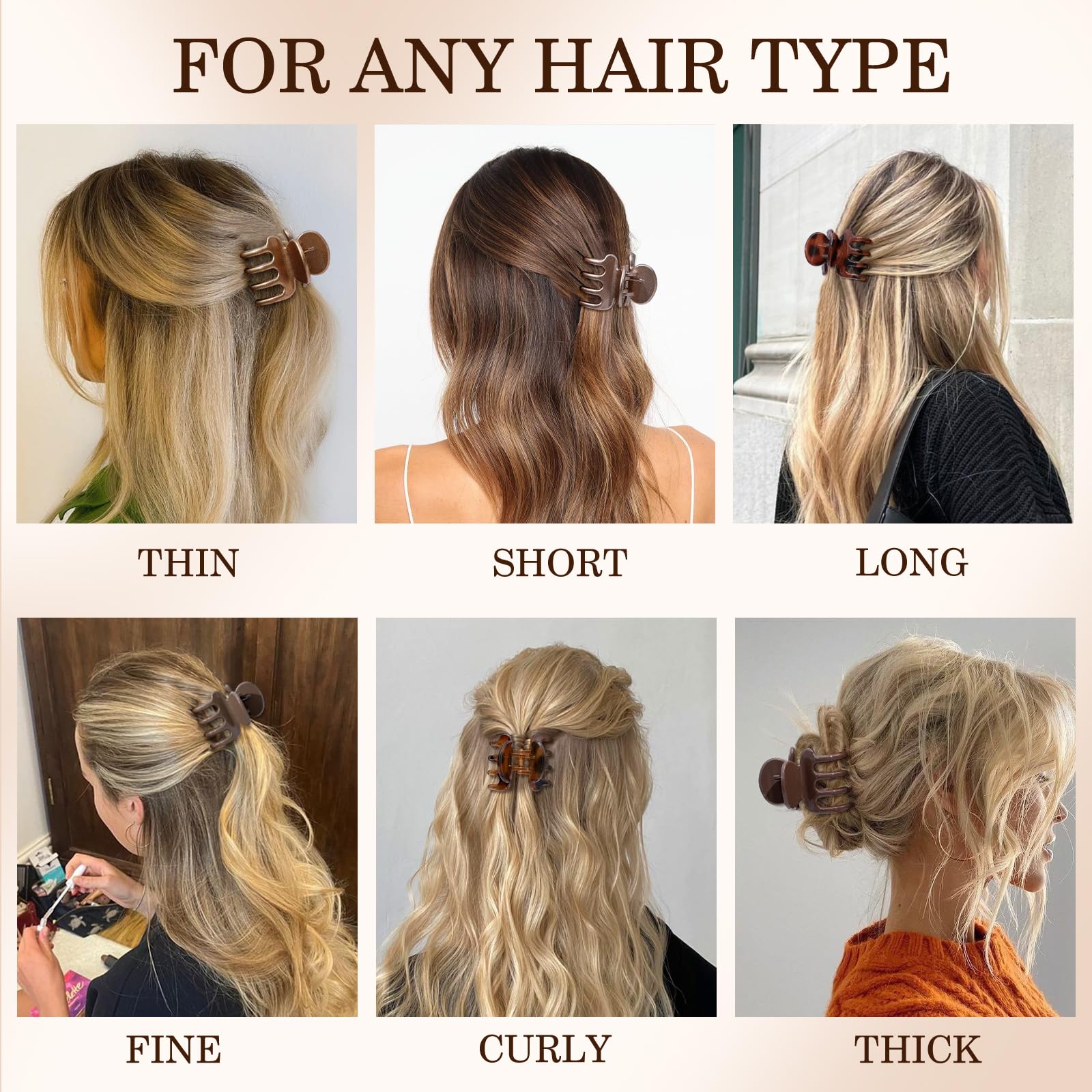Sisiaipu pinzas de pelo garra plata, útiles para cabello grueso o rizado.
