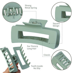 Pinza de diseño cuadrado, ideal para cabello largo y rizado.