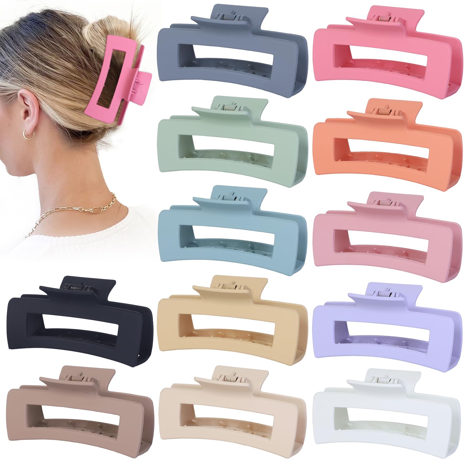 Pinzas jumbo Sisiaipu para cabello grueso con sujeción fuerte.