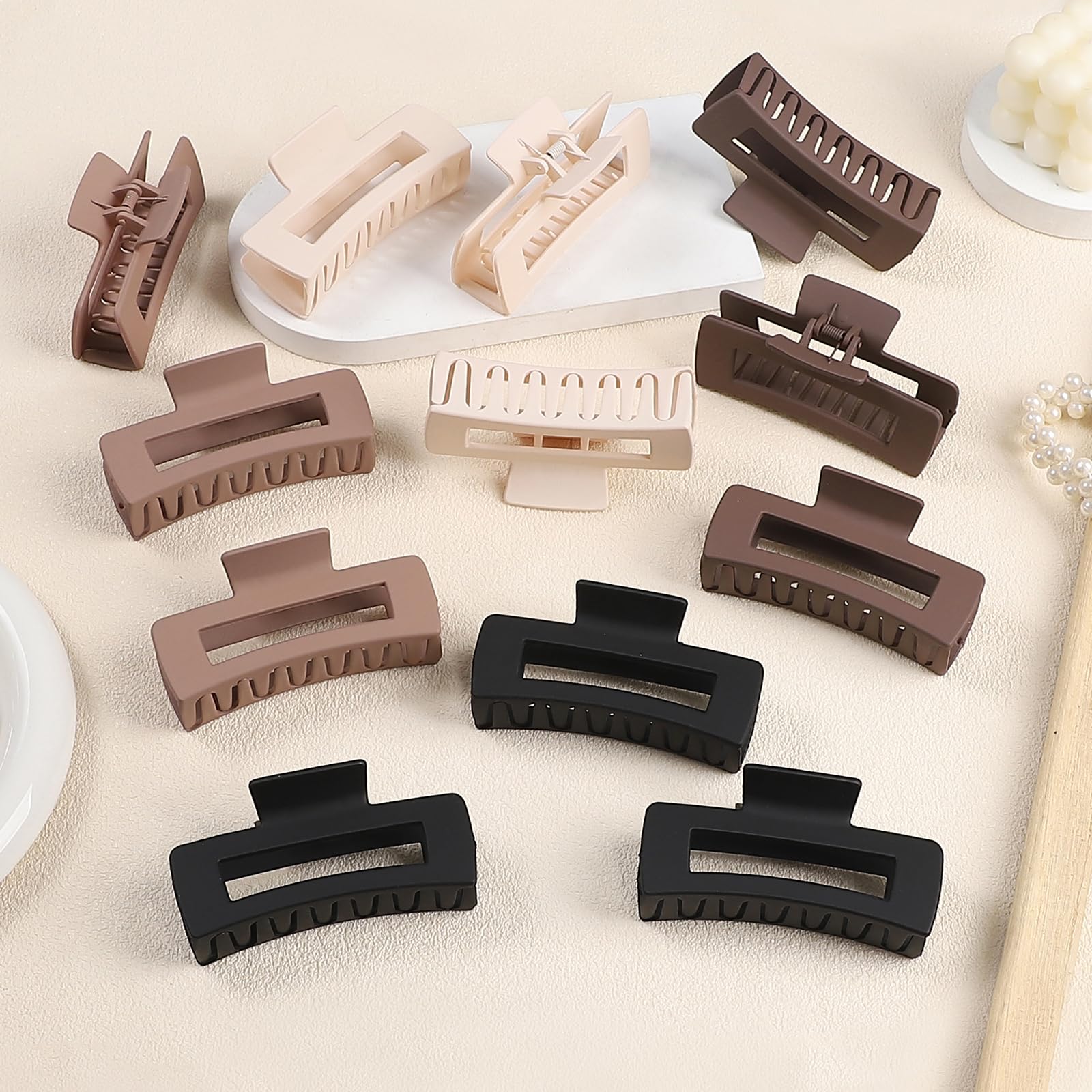Pinza grande Sisiaipu marrón oscuro para cabello rizado, sujeción segura.