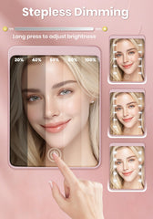 SisKokoro compact mirror showing LED lighting modes for accurate color