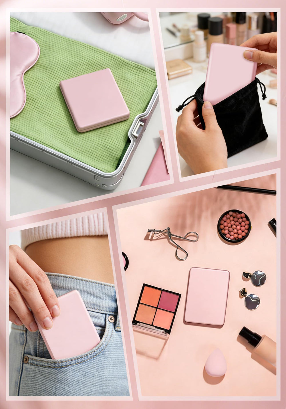 SisKokoro compact mirror USB-C charging port for quick power on the go