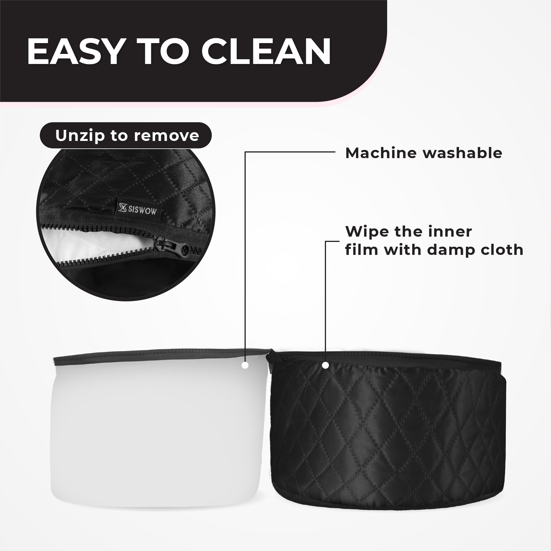 SISWOW hair steamer cap top view showing compact design