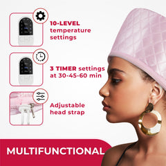 SISWOW Thermal Steamer Cap used in a bedroom for at-home spa sessions