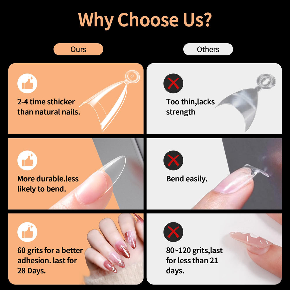 SITELENABY almond nail tips kit suitable for weddings and events.