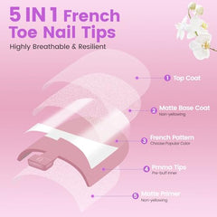 SITELENABY soft gel toe nails 5-in-1 pre-shaped for easy at-home pedicures.
