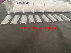 Sitelenaby Uñas acrílicas claras XXL para un look natural.
