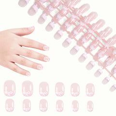 SIUSIO kids nails with French bow in pink purple gradient for dress up