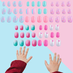 SIUSIO kit de uñas para niñas, 12 tallas, ajuste cómodo para dedos pequeños.