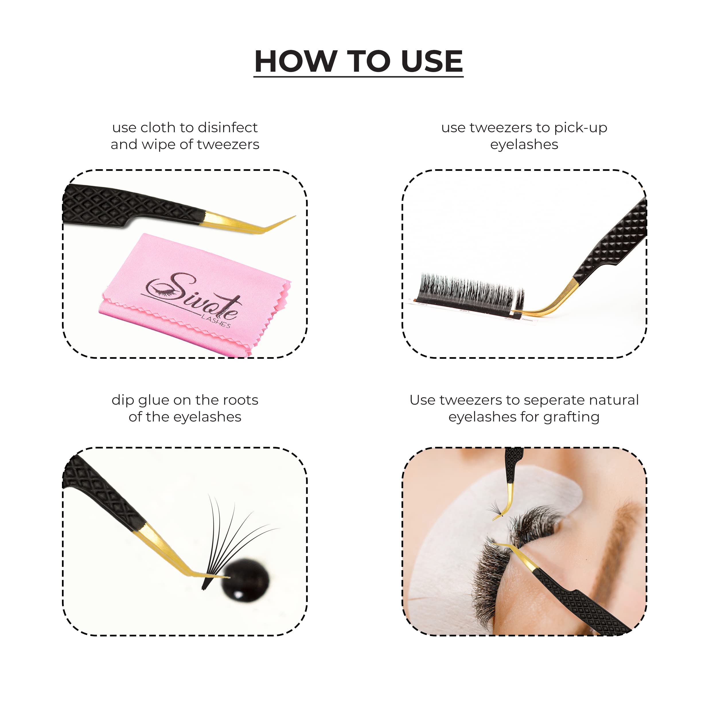 SIVOTE classic to mega-volume lash tips for versatility.