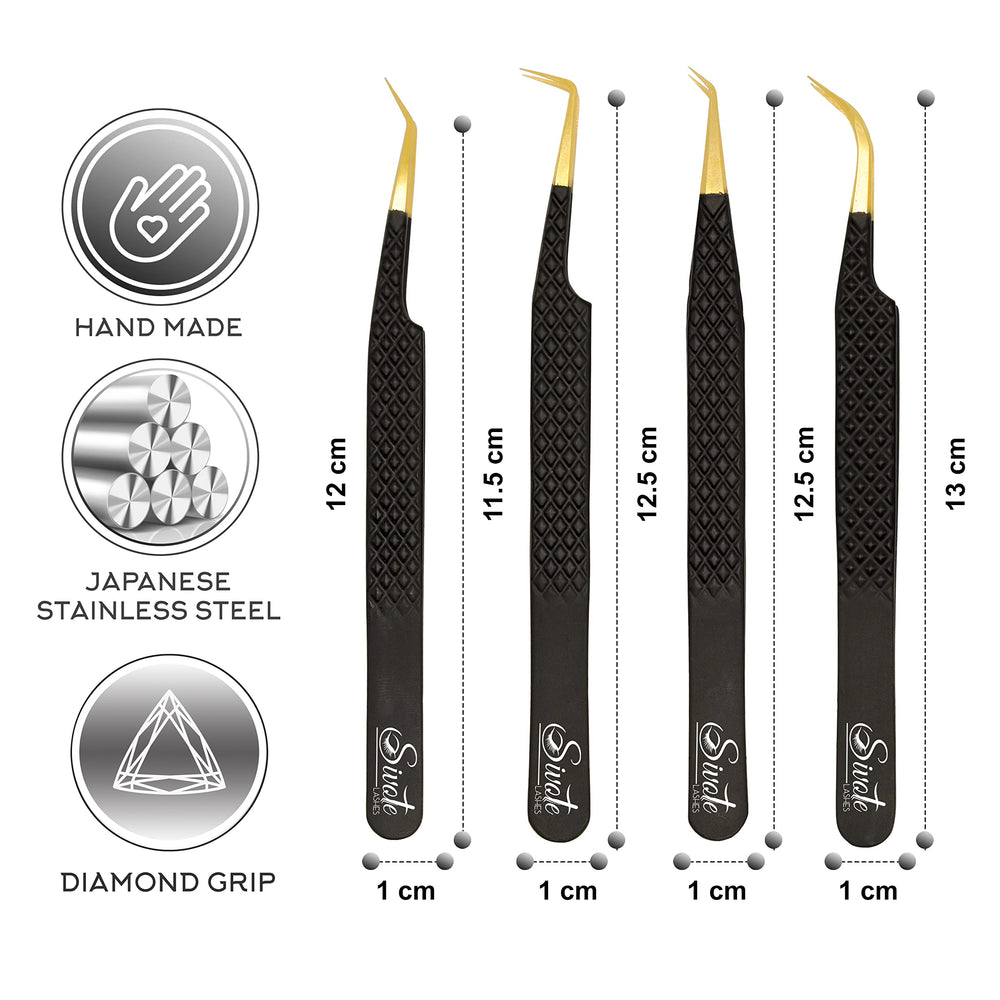 SIVOTE diamond grip ergonomic lash tweezers reduce fatigue.