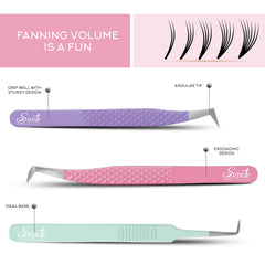 SIVOTE slim 90-degree tweezers enable accurate placement in Russian lash sets
