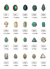 SIXAOAZZ turquoise nail charms triangle adds geometric flair to festive manicure