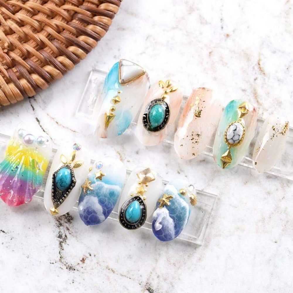SIXAOAZZ turquoise nail charms variety adds style options for DIY nail art