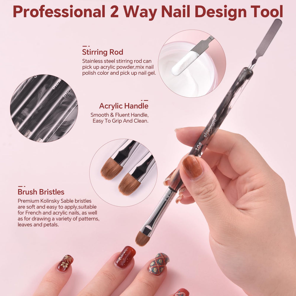 Nail dotting pen end enables clean lines and decorative dots.