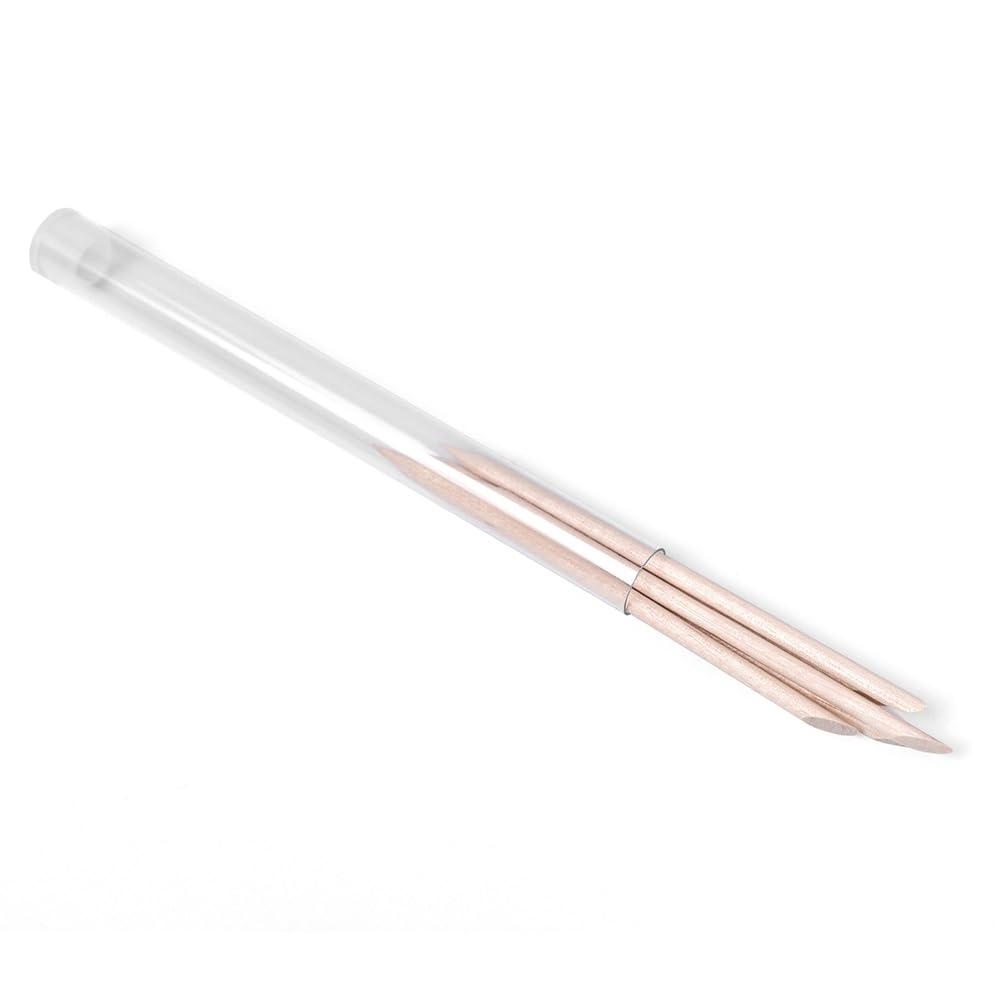 siyuwuro orange wood nail stick flat end for cleaning nails efficiently
