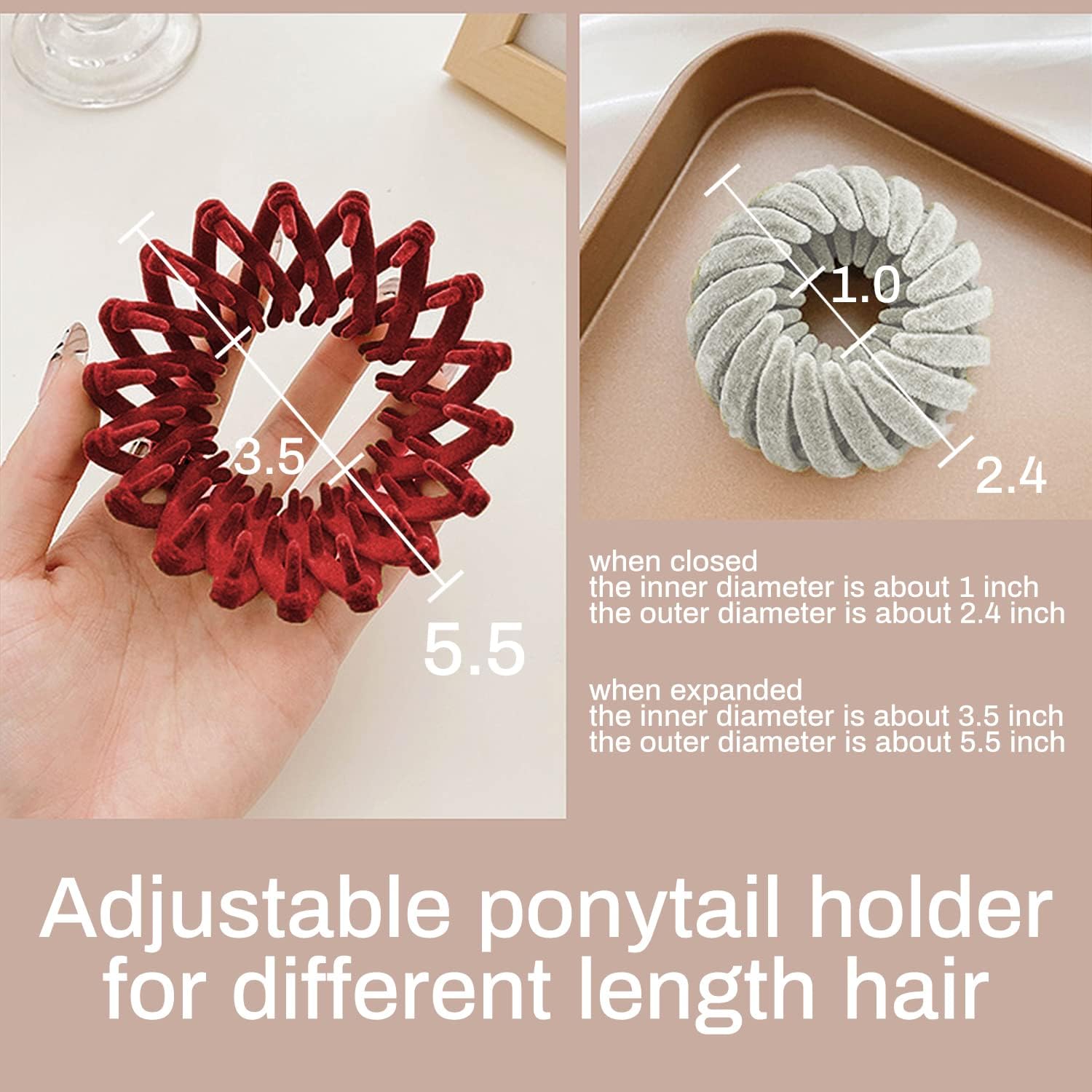 Sizobi Bird Nest Magic Hair Clip open to adjust for hair size