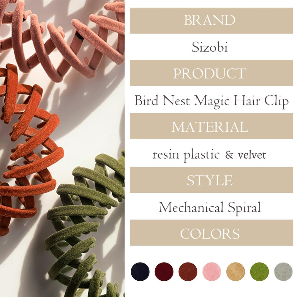 Sizobi clip cabello nido mágico fácil de usar durante maquillaje.