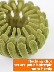 Sizobi clip cabello nido mágico material terciopelo flexible y duradero.