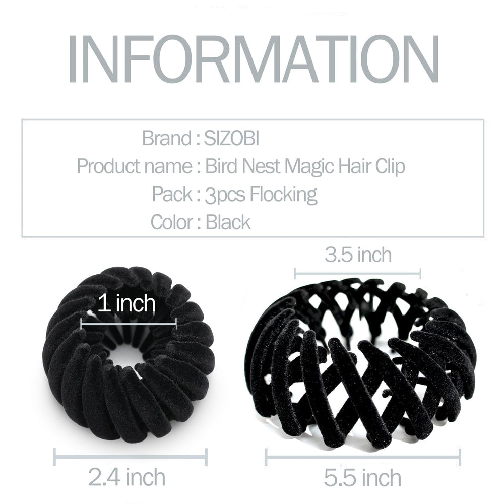 Sizobi clip de terciopelo antideslizante para cabello seguro.