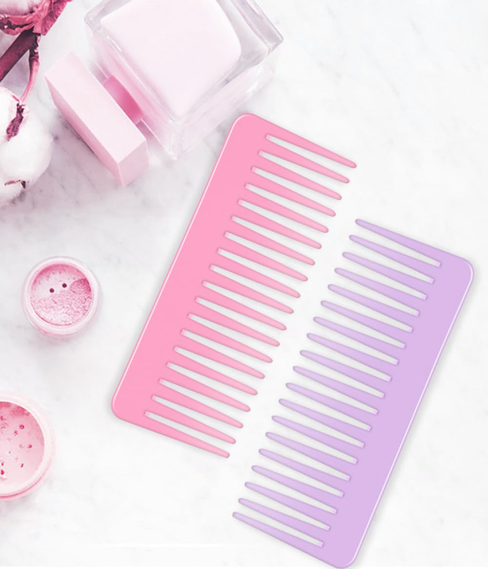 Hands holding SJLCYZS pink comb for portable on-the-go styling.